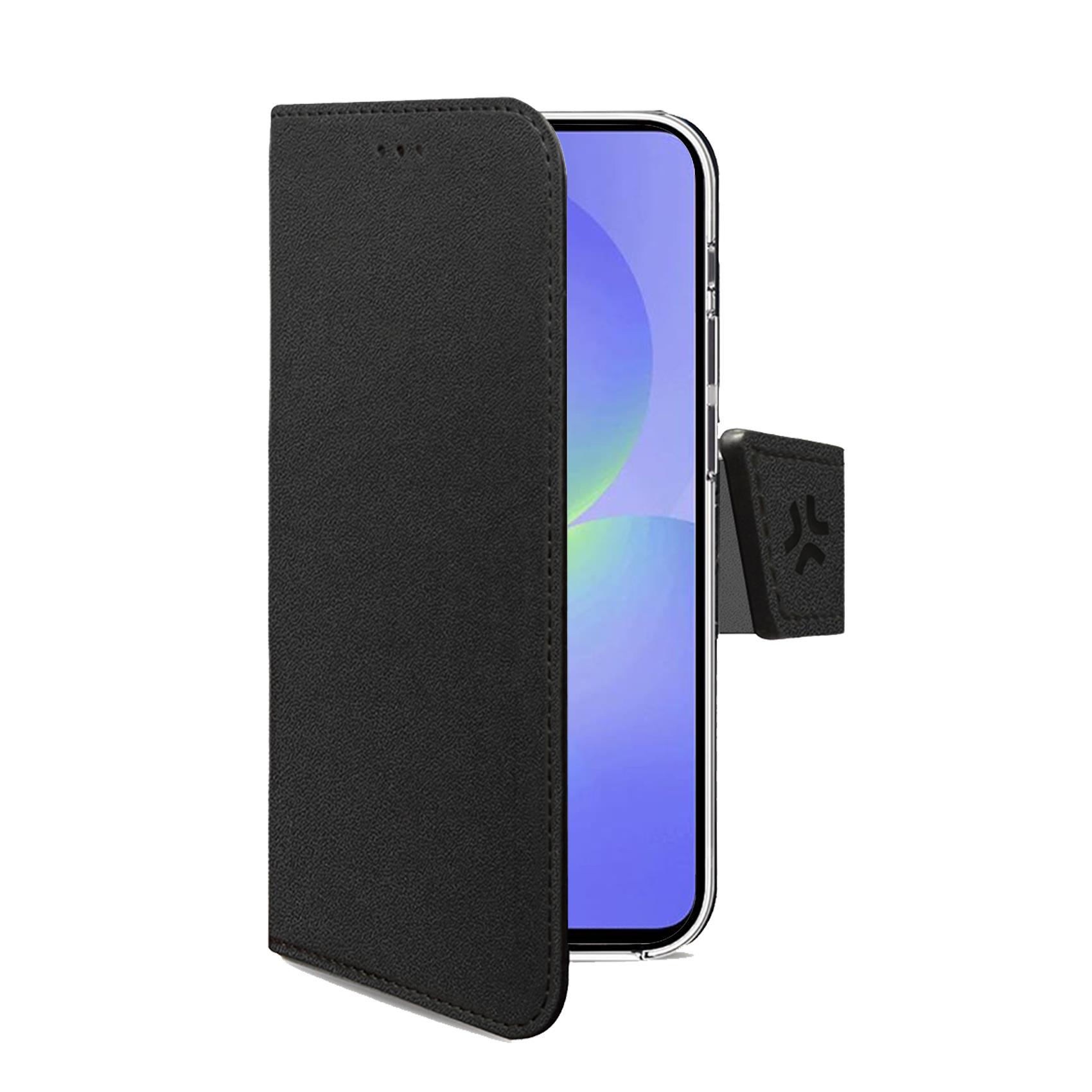 Custodia a Libro Celly WALLY per Samsung Galaxy A37 5G / Galaxy A37 5G Enterprise Edition Nera in Similpelle con Flap Magnetico Portacarte e Funzione Stand