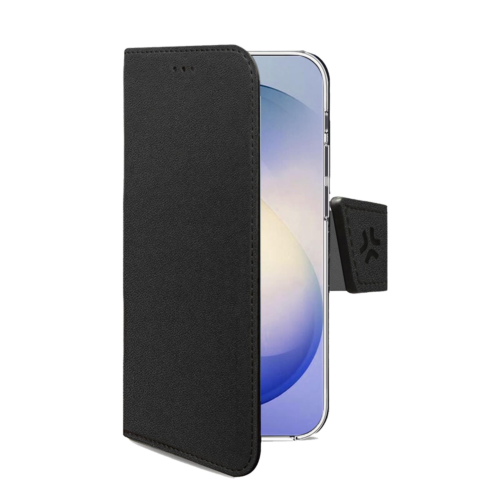 Celly WALLY Book Wallet Folio Case for Samsung Galaxy S26 FE 5G Faux Leather with Card Slots Magnetic Flap Closure & Stand Function Black